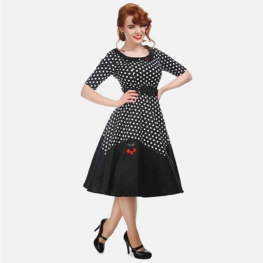 Collectif Polka Dot Swing-Style Vintage Dress in UK size 14/US size 10